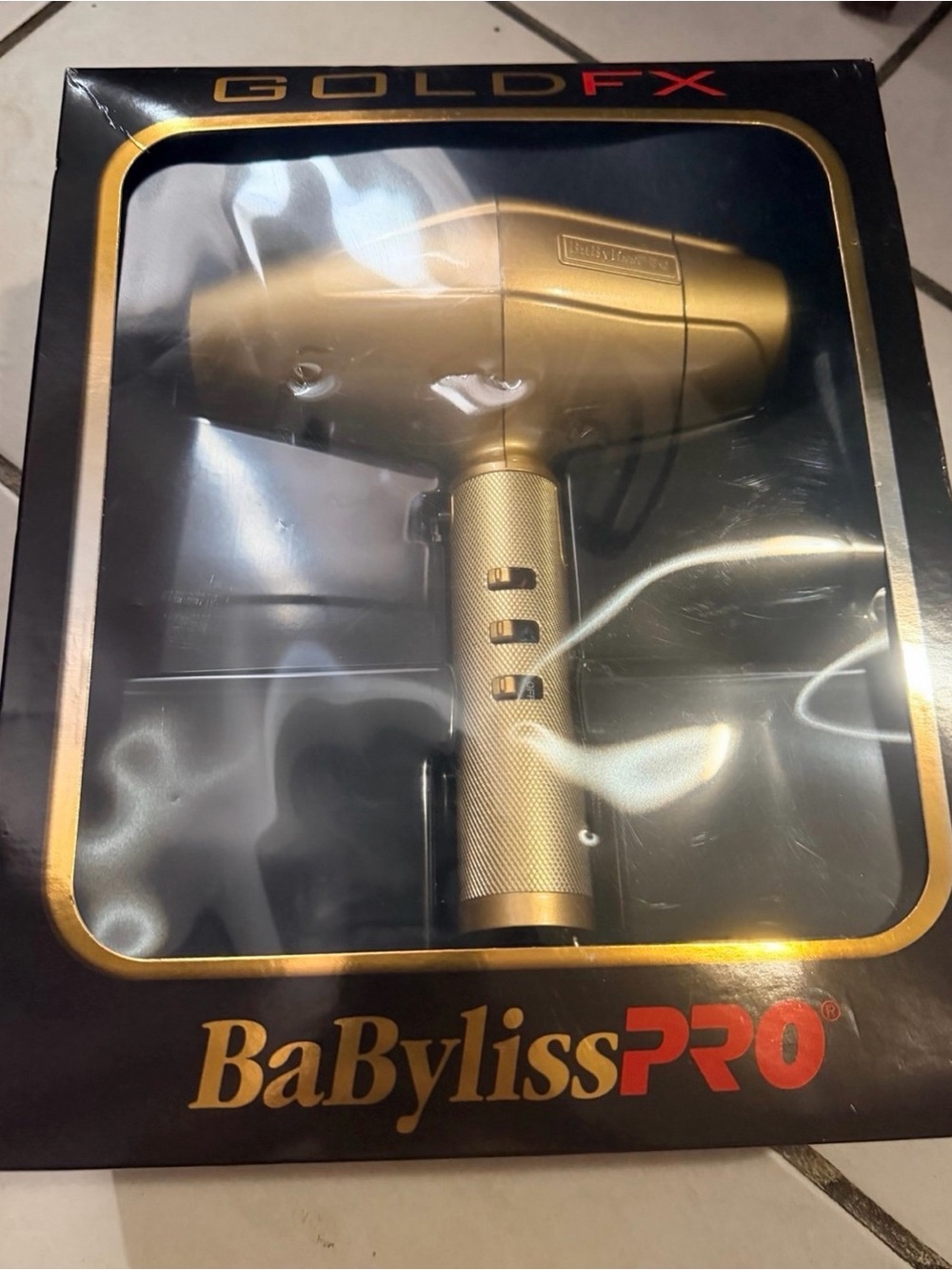BaByliss GoldFX Metallic Gold Hair Dryer with Textured Handle